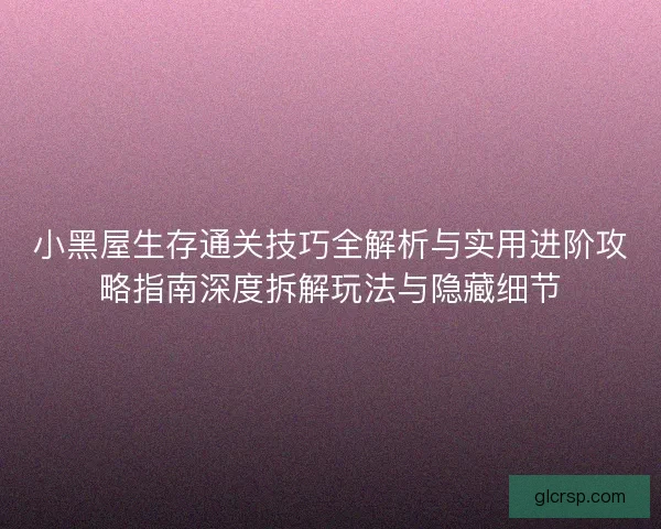 小黑屋生存通关技巧全解析与实用进阶攻略指南深度拆解玩法与隐藏细节