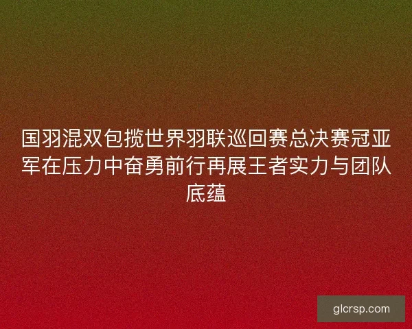 国羽混双包揽世界羽联巡回赛总决赛冠亚军在压力中奋勇前行再展王者实力与团队底蕴 国羽混双包揽世界羽联巡回赛总决赛冠亚军在压力中奋勇前行再展王者实力与团队底蕴
